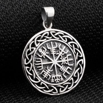 Viking Vegvisir Pusulası Denizci Gümüş Kolye Ucu