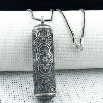 Silindir 925 Ayar Cevşen Muska Kabı Kolye