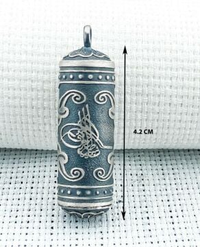 Silindir 925 Ayar Osmanlı Tuğralı Cevşen Muska Kabı