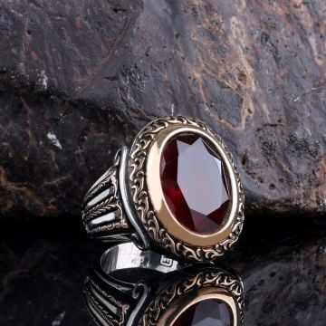 Zirkon Taşlı Model 925 Ayar Gümüş Erkek Yüzük