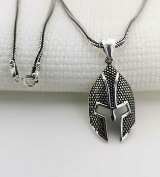 925 Ayar Gümüş Miğfer Kolye