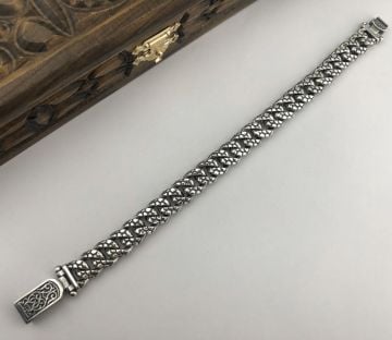 925 Ayar Gümüş El İşi Gurmet Erkek Bileklik