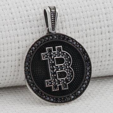 Bitcoin 925 Ayar Gümüş Kolye Ucu