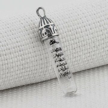 Ayetel Kürsi Dualı Zemzem Sulu 925 Ayar Gümüş Kolye Ucu