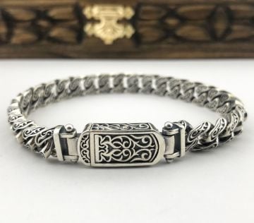 925 Ayar Gümüş El İşi Gurmet Erkek Bileklik