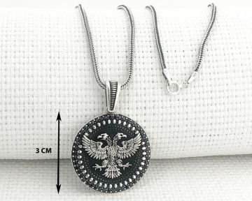 925 Ayar Gümüş Çift Başlı Kartal Kolye