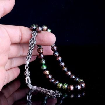 925 Ayar Gümüş Set Püsküllü Renk Değiştiren His Taşı Tesbih