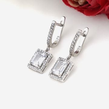 Baget Zirkon Taşlı Gümüş Bayan Set