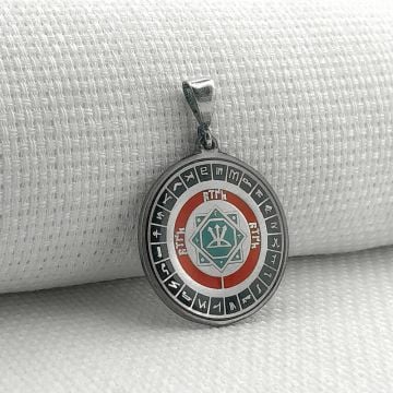 Oğuz Kağan Mührü 925 Ayar Gümüş Türk Boyları Simgeli Kolye Ucu