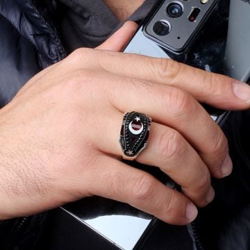 925 Ayar Mikro Taşlı Ayyıldız Model Yüzük