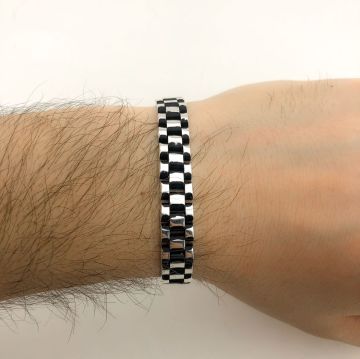 925 Ayar Gümüş Saat Kordonu Erkek Bileklik