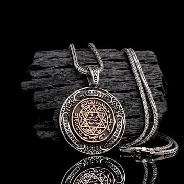 925 AYAR GÜMÜŞ HZ SÜLEYMAN MÜHRÜ MODEL KOLYE