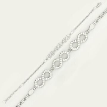 Sonsuzluk Tasarımlı Şık 925 Ayar Gümüş Bileklik