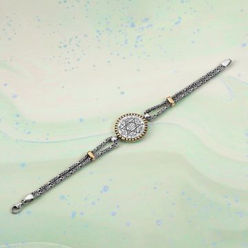 Mührü Süleyman Gümüş Bileklik Kral Zincir Tasarımlı 20 CM