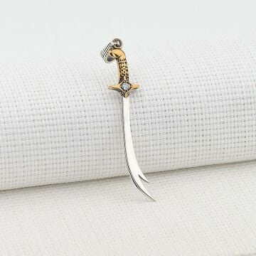Hz Ali Zülfikar Kılıç Tasarımlı Beyaz Taşlı 925 Ayar Gümüş Kolye Ucu