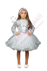 Silver Tütü Dans Kostümü, Kız Çocuk Tütü Dans Kostümü, Modern Dans Kostümü