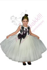 Kız Çocuk Balo Kostümü, Dantel Güpür Tül Elbise, Modern Dans Kostümü, Hızlı Kargo