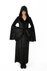 Siyah Renk Büyücü Kadın (Midnight) Kostüm, Kapüşonlu Midnight Kadın Kıyafeti, Hızlı Kargo