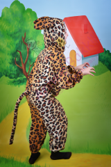 Baskılı Polar Kumaş Çocuk Çita Kostümü, Hayvan Temalı Çocuk Kostümleri, Çita Kıyafeti