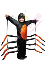 Çocuk Örümcek Kostümü, Kız-Erkek Örümcek Kostümü, Saten Kumaş Örümcek Kıyafeti