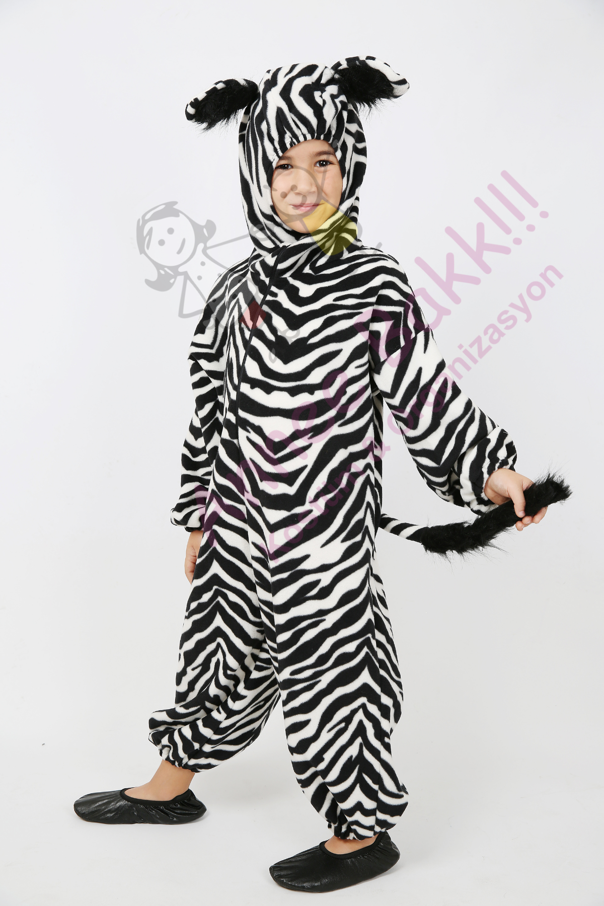 Polar Kumaş Zebra Kostümü, Çocuk Zebra Kostümü, Hızlı Kargo