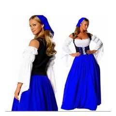 Bayerische Mavi Alman Kadın Kostümü, Oktoberfest Yetişkin Alman Kadın Kıyafeti, Hızlı Kargo