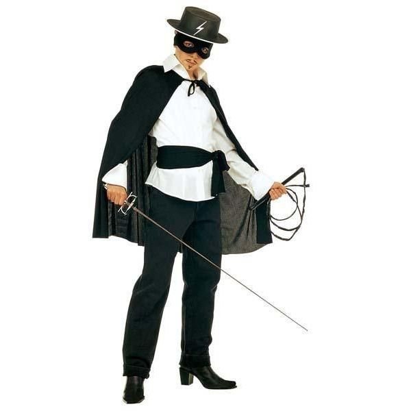 Zorro Aksesuar Seti Yetişkin Pelerin, Maske, Şapka