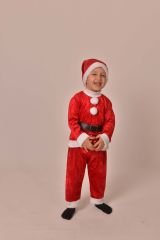 Noel Baba Bebek Kostümü Kadife