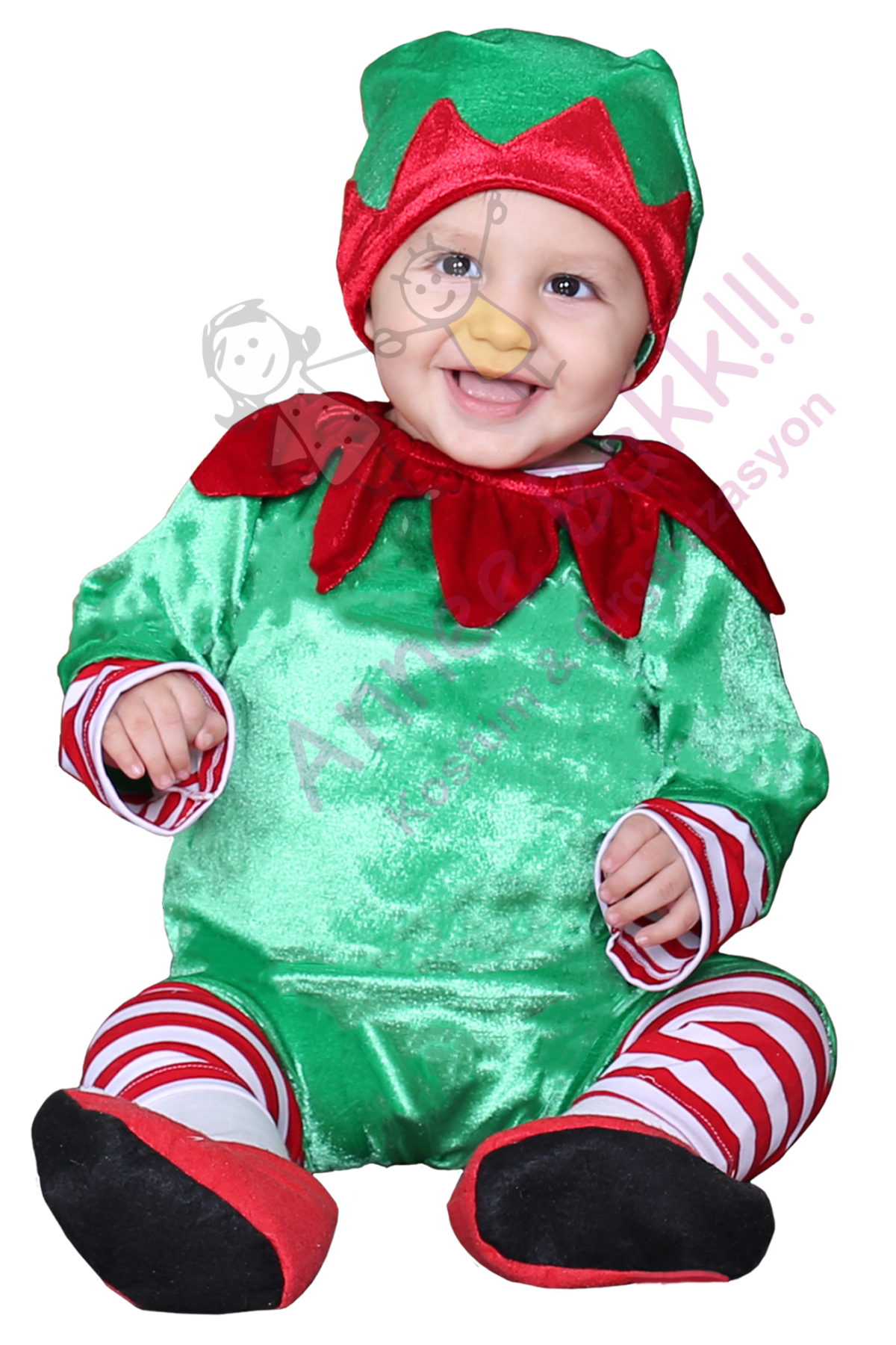 Bebeklere Özel Elf Kostümü, Yılbaşı Elf Kıyafeti, Aynı Gün Kargo Hızlı Teslimat