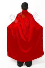 110 Cm Kırmızı Renk Pelerin, Saten Kumaş Kostüm Pelerini, Hızlı Kargo