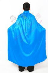 110 Cm Mavi Renk Pelerin, Saten Kumaş Kostüm Pelerini, Hızlı Kargo