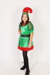 Çocuk Elf Kostümü, Kadife Kumaş Yılbaşı Elf Çocuk Kostümü, Aynı Gün Kargo Hızlı Teslimat