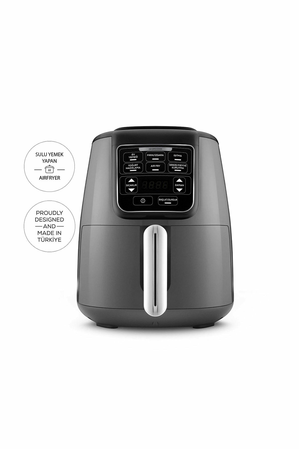 Karaca Air Pro Cook XL 2 in 1 Konuşan Airfryer Space Gray