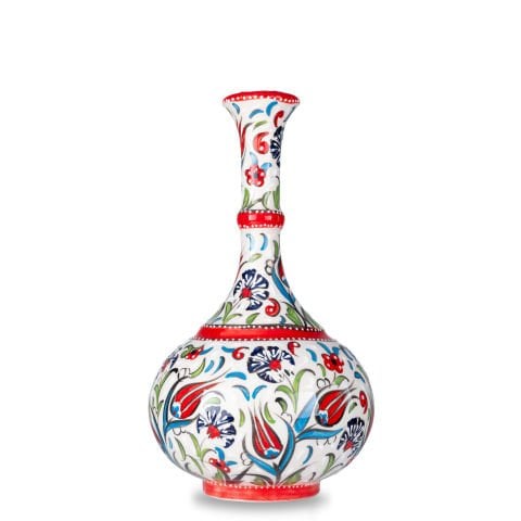 Oğuz Çini Dekoratif Şık Ev Süsü Modern Seramik  30 cm Gözyaşı Vazo