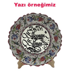 Sevgiliye Hedieye Yazılı Çini Tabak