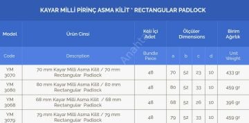 Yuma Kayar Milli Pirinç Asma Kilit (Otomatik)