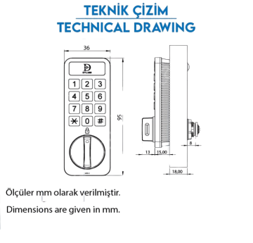 Şifreli Tuşlu Soyunma Dolabı Ve Çekmece Kabin Kilidi Şarjlı Beyaz