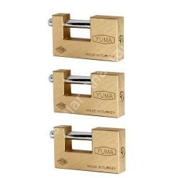 Yuma Kayar Milli Pirinç Asma Kilit PASS SİSTEM / Otomatik / 12 ADET / 70mm