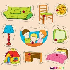 Toptoys Evimiz Ahşap Puzzle