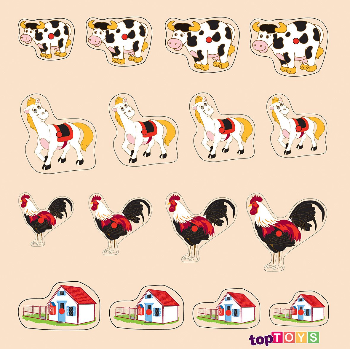 Toptoys Küçükten Büyüğe- Büyükten Küçüğe Sıralama Ahşap Puzzle