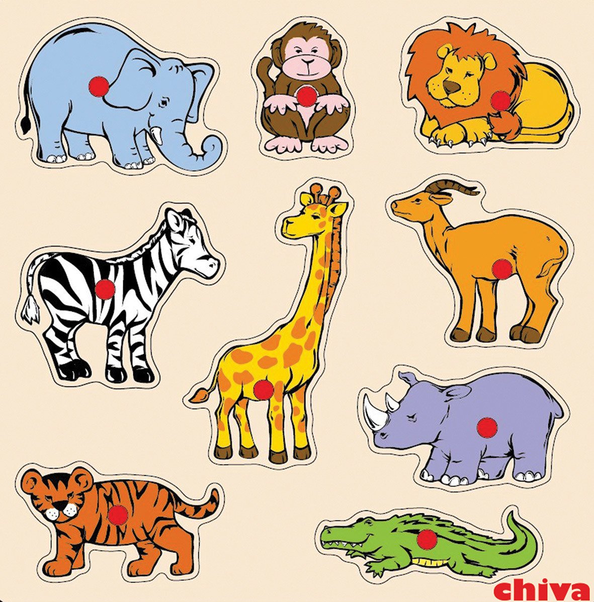 Safari Hayvanlar Ahşap Puzzle
