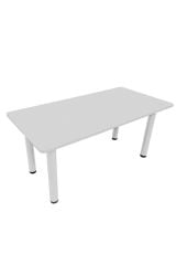60x120 cm Metal Ayaklı Beyaz Ahşap Dikdörtgen Masa - Sınıf Öğrenci Masası