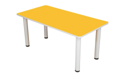 60x120 cm Metal Ayaklı Ahşap Dikdörtgen Anaokul Masası - Sınıf Öğrenci Masası