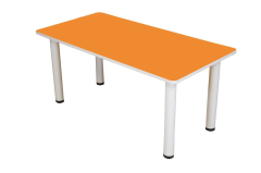 60x120 cm Metal Ayaklı Ahşap Dikdörtgen Anaokul Masası - Sınıf Öğrenci Masası