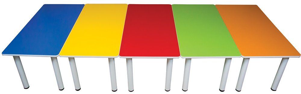 60x120 cm Metal Ayaklı Ahşap Dikdörtgen Anaokul Masası - Sınıf Öğrenci Masası