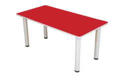 60x120 cm Metal Ayaklı Ahşap Dikdörtgen Anaokul Masası - Sınıf Öğrenci Masası