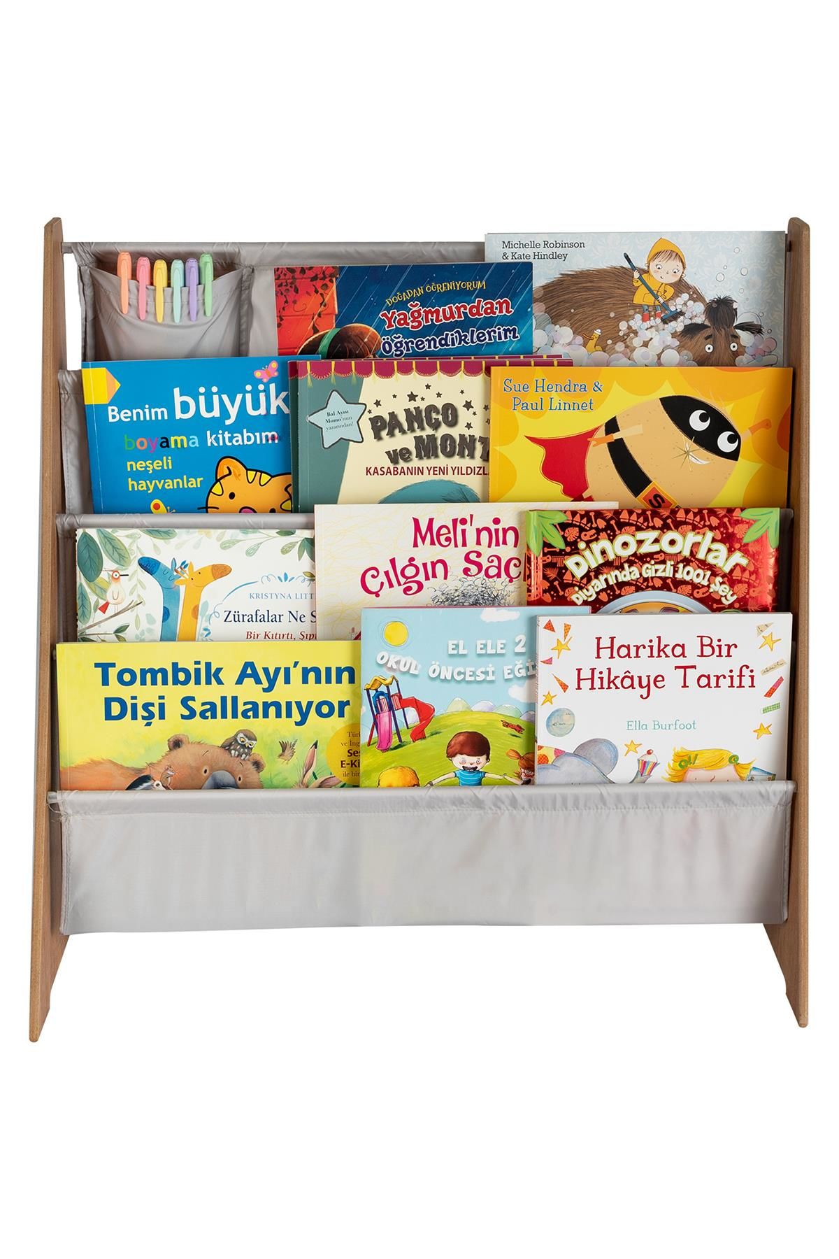Montessori Çocuk Kitaplığı Ahşap  Renk