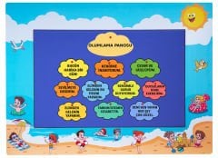 Tatil Temalı Ahşap Anaokulu Kreş  Pano