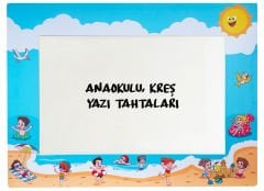 Tatil Temalı Ahşap Anaokulu Kreş Yazı Tahtası