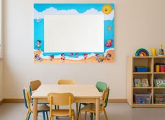 Tatil Temalı Ahşap Anaokulu Kreş Yazı Tahtası
